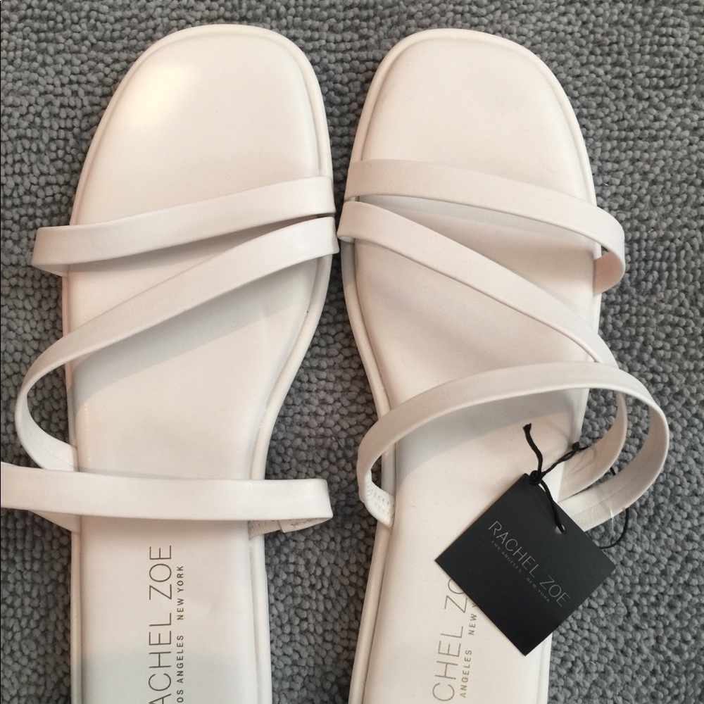 RACHEL ZOE Treat Women's White Slide Strappy Sandal 10M NWT